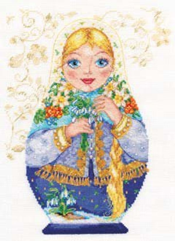 Набор для вышивания нитками Алиса, Матрешки. Весна-красна 19х26 см