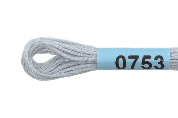 Мулине Gamma 100% хлопок, цв.0753 св-серо-голубой, 24 мотка по 8 метров