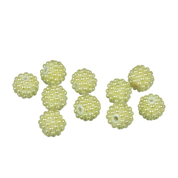 Бусины пластик ⌀14 мм, 10 шт, №16 св.зеленый, Zlatka BWS-14