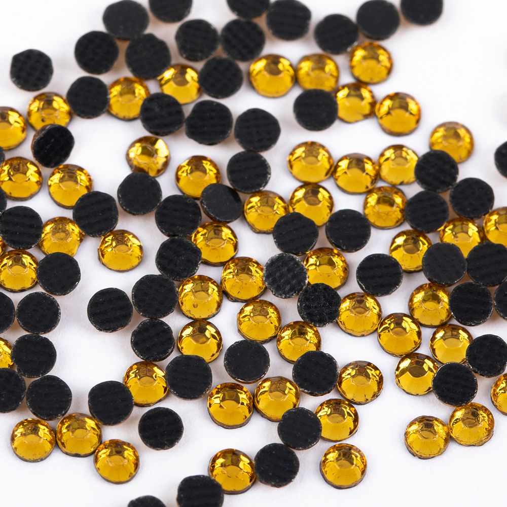 Стразы клеевые акрил 2.7-2.9 мм, 144 шт, 008 т.желтый (topaz), Zlatka RS/144