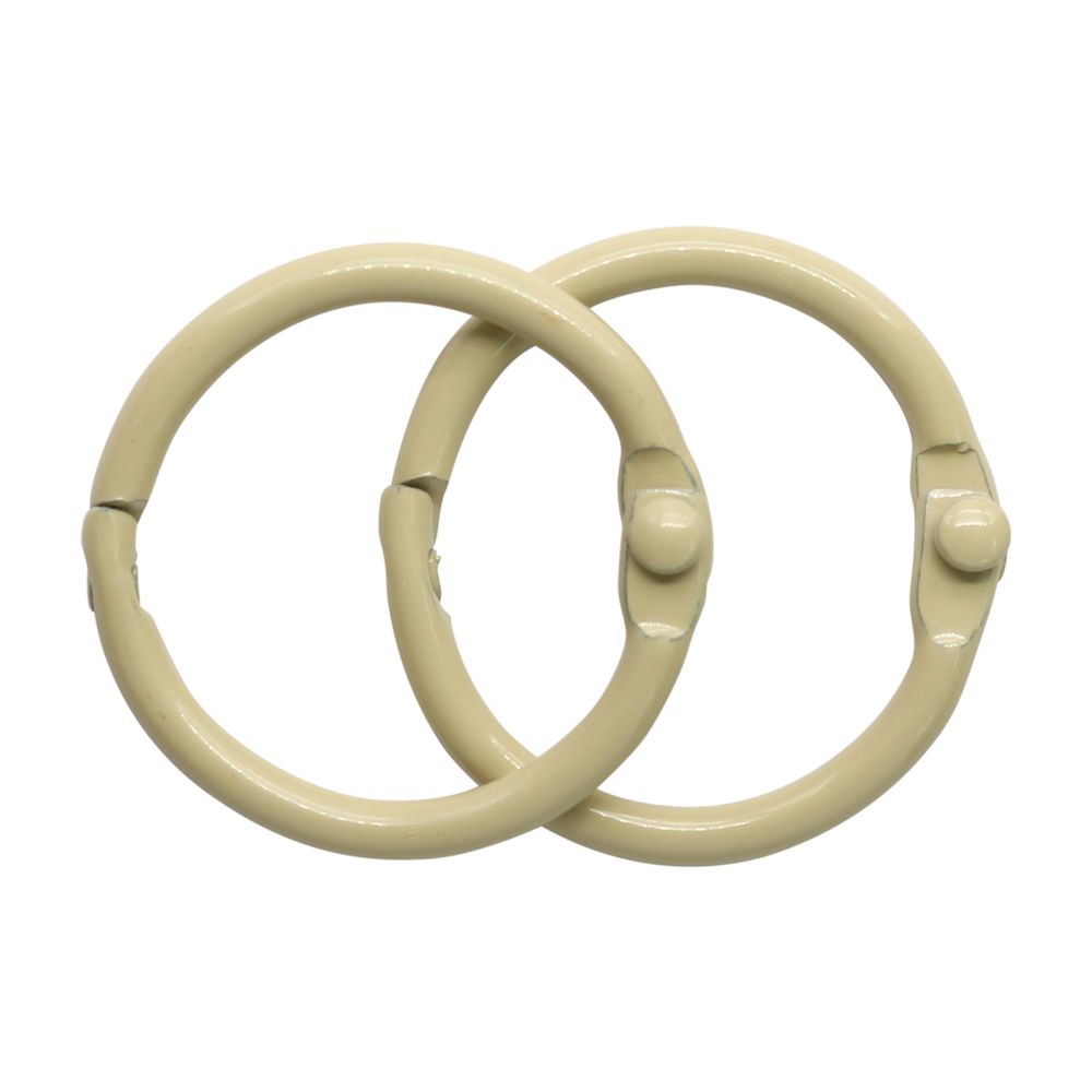 Кольца для альбомов разъемные металл 25 мм, 10 шт, молочный, 5AS-103
