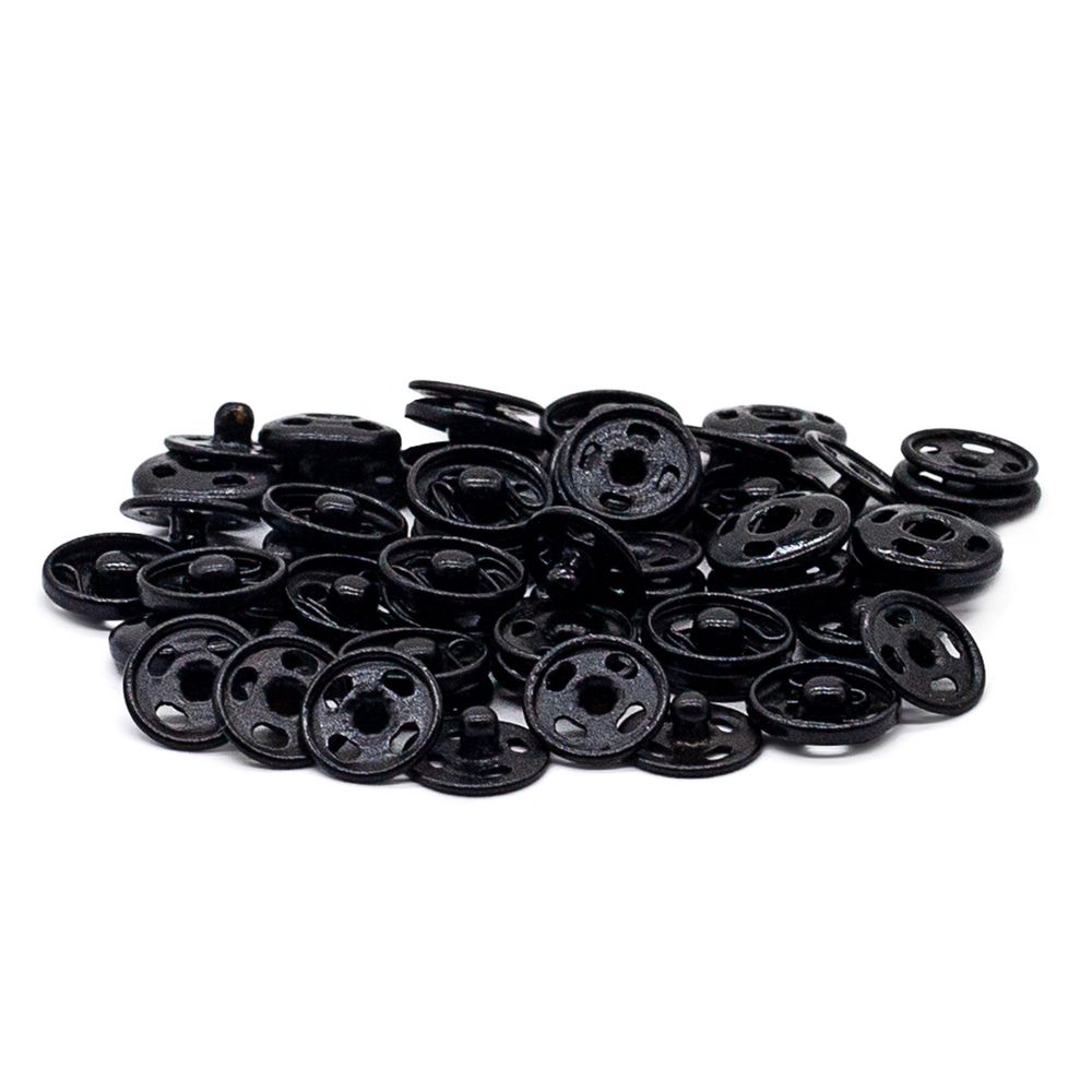 Кнопка пришивная металл ⌀10.0 мм, цв.черный, 36 шт