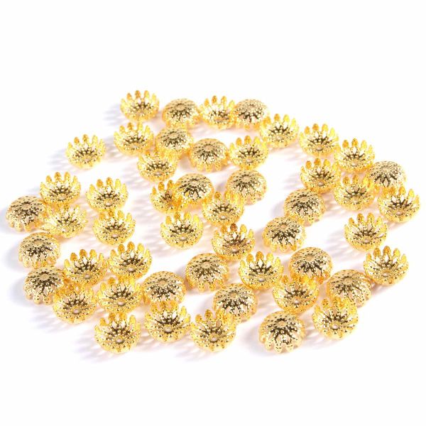 Шапочка для бусин, 8х4 мм, 50 шт/уп, золото