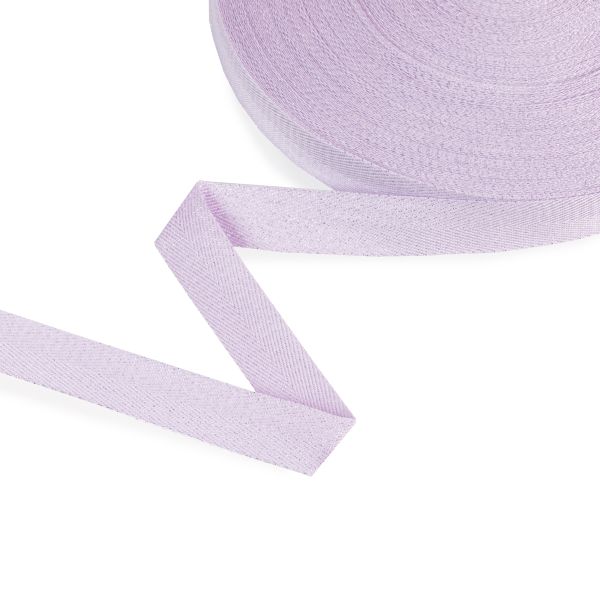 Тесьма (лента) киперная п/э с люрексом 20 мм / 50 метров, сиреневый-серебристый/lilac-silver, Gamma TPTL-20