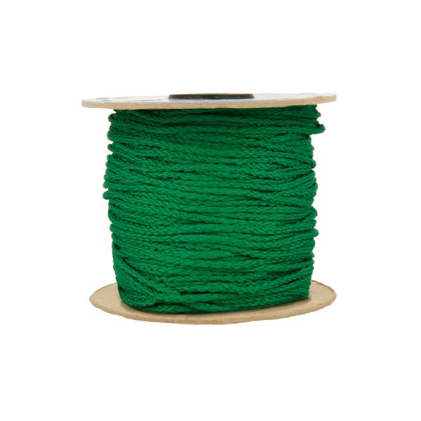 Шнур круглый п/э плетеный 3.5-4 мм, 100 м, крупн. плетение, 223 зеленый, Gamma В-035