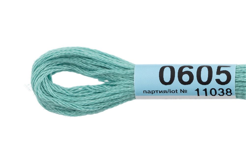 Мулине Gamma 100% хлопок, цв.0605 св.бирюза, 24 мотка по 8 метров