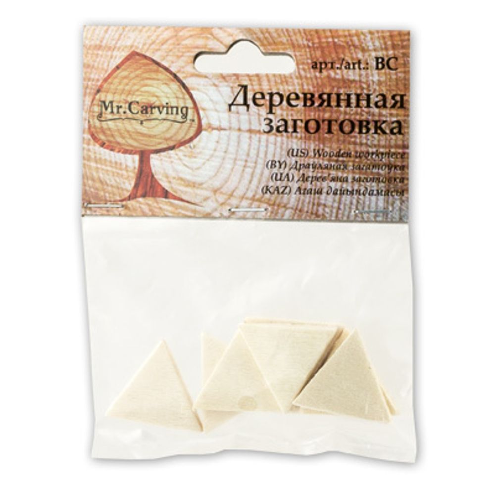 Заготовка деревянная Треугольники 2.2х2.5 см, 8 шт, BC-027 Mr.Carving