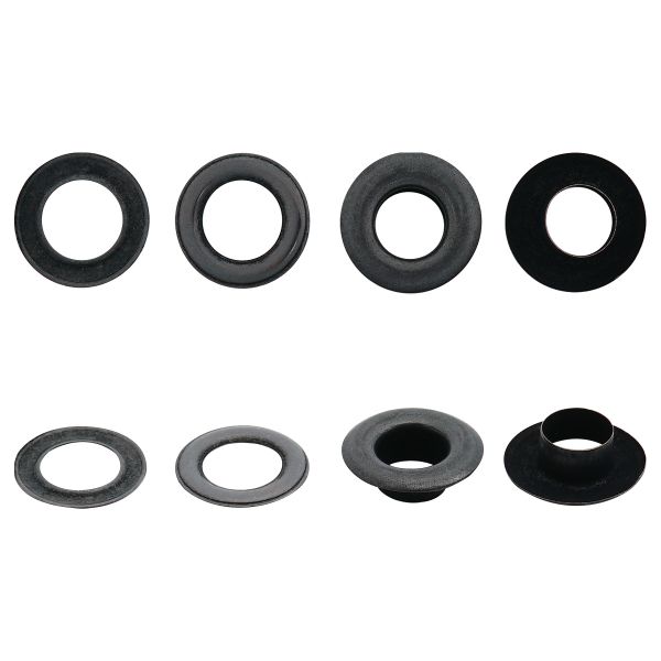 Люверсы металл ⌀9.2 мм (внутр.), h=6.32 мм, внешн. ⌀18.9 мм, №24, сталь, оксид, 100 шт, New Star