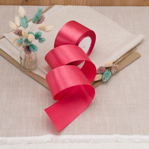 Лента атласная 1-сторонняя 50.0 мм / 22.86±1 метров, аналог 7730446, 163 коралловый, DDZ2401, Globus