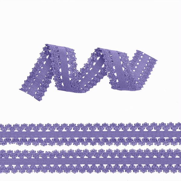 Резинка бельевая (ажурная) 20.0 мм / 100 метров, RB04867S S867 т.фиолетовый