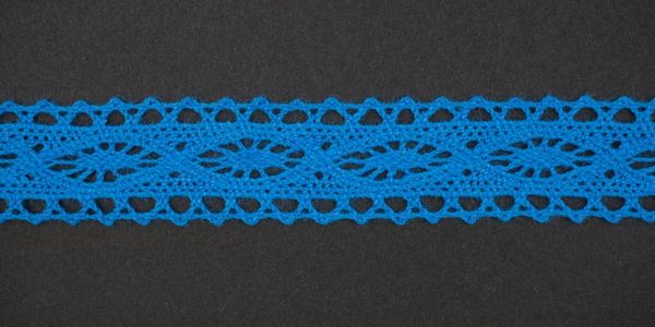 Кружево вязаное (тесьма) 21 мм, цв.голубой, 25м, Alfa, AF-146-050