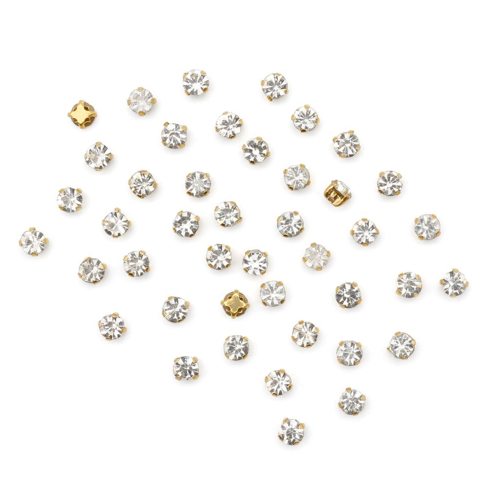 Хрустальные стразы в цапах/золото, 4мм, 50 шт/упак, Astra&Craft (прозрачный), 4AR159/166