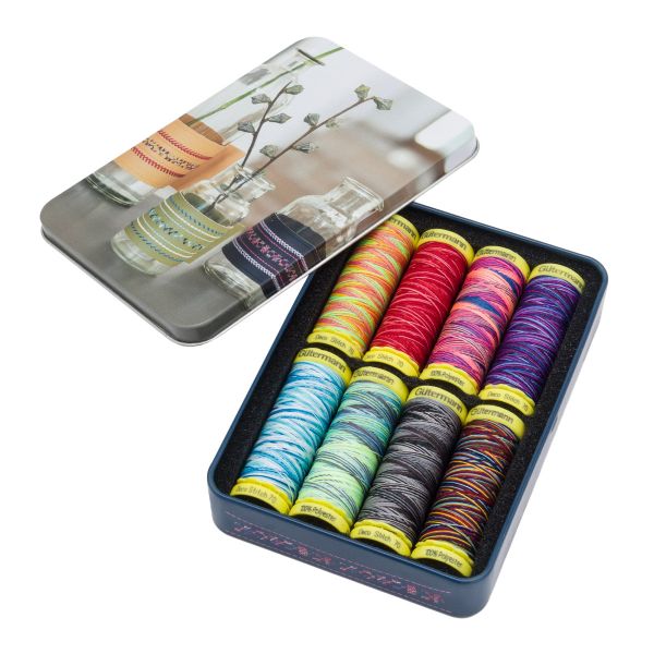 Набор нитей Deco Stitch 70/70 м (мультиколор), 8 кат. в металлической коробке Gutermann, 799784
