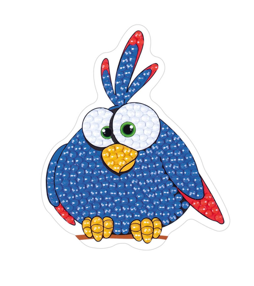 Алмазная (кристальная) мозаика Фрея, магнит Синяя птичка, 7.5х8.5 см