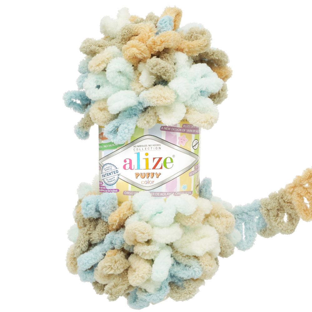 Пряжа Alize (Ализе) Puffy Color / уп.5 мот. по 100 г, 9м, 6530 секционный