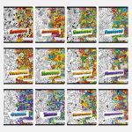 Комплект тетрадей со справочным материалом Скучно не будет!, выборочный лак, A5+ 48 л. 12 шт, на скобе 65 г/м², белизна 100 %, клетка/линия, 01053 12 предметов, Светоч 48К37