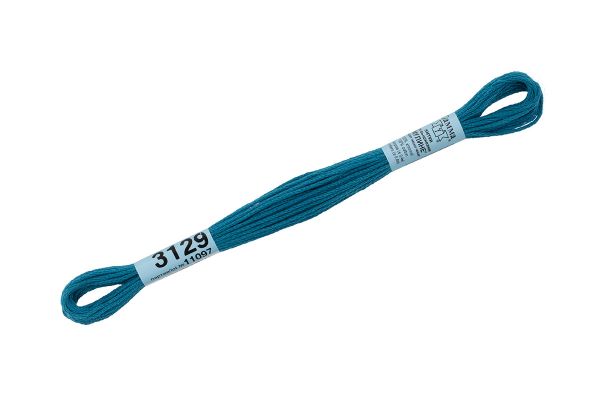 Мулине Gamma 100% хлопок, цв.3129 мор.волна, 24 мотка по 8 метров