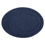 Набор заплаток пришивных из замши, овал 4х5,5см, 6х8,2см, 8х10,9см, с перфорацией, 3 шт (22 темно-синий), 59404