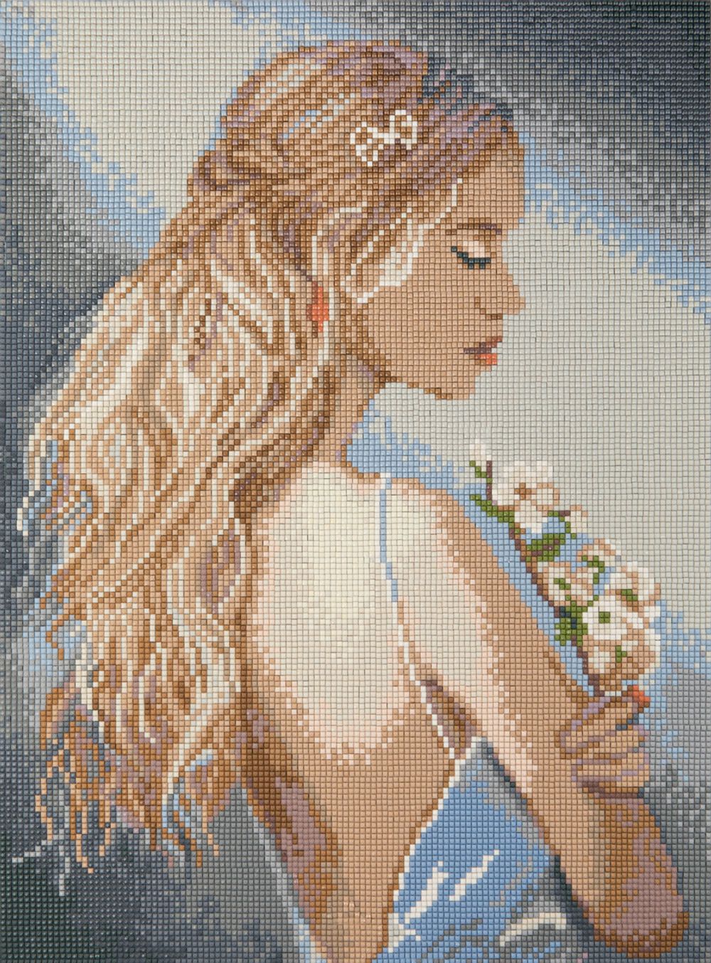 Алмазная (кристальная) мозаика Фрея, на подрамнике Девичья нежность, 30х40 см