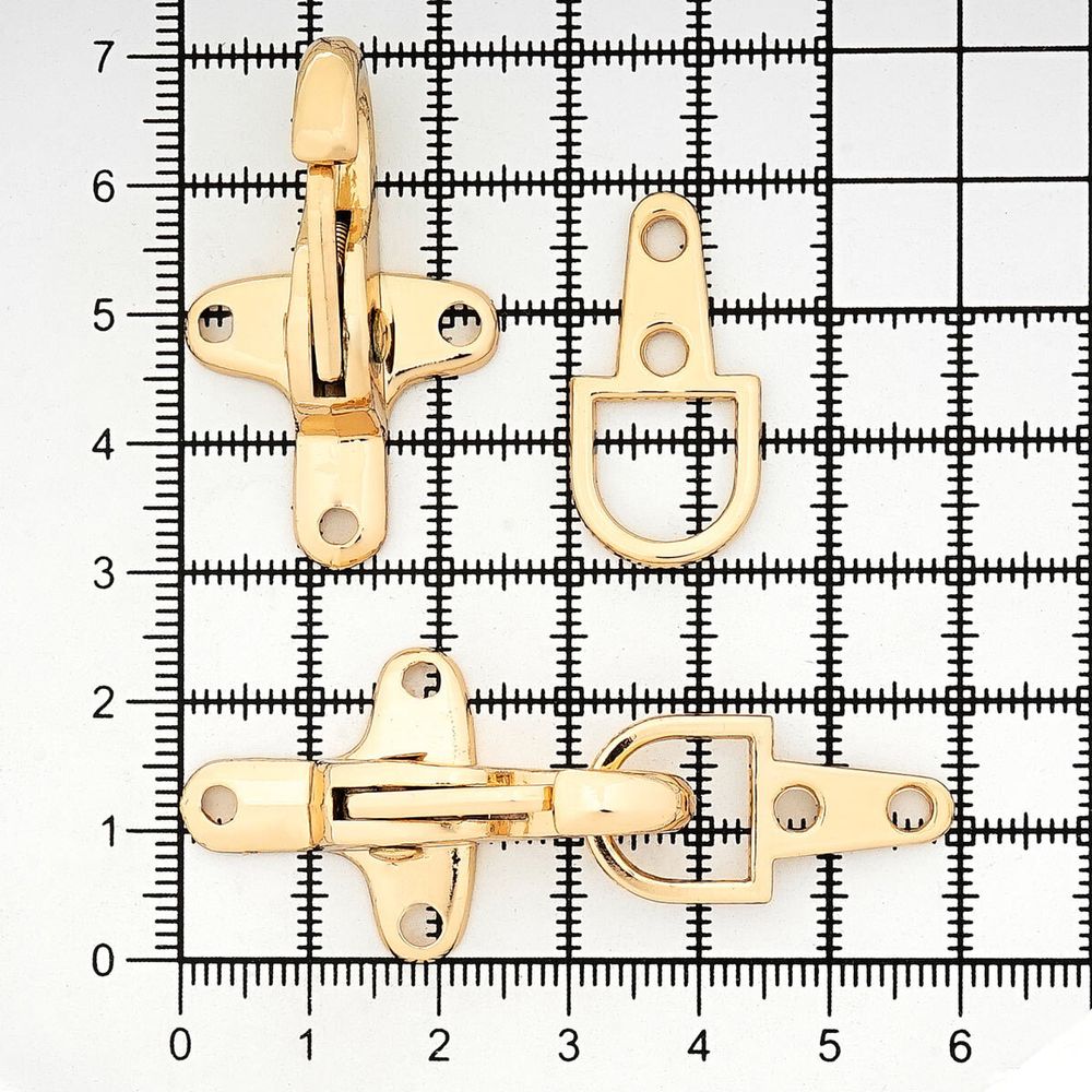 Пряжка-застежка 60х24 мм, металл (Gold Золото), МТ_1875, 6 шт