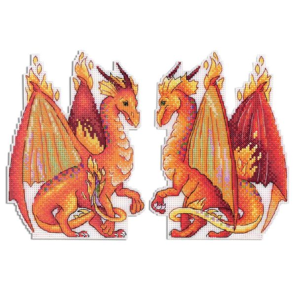 Набор для вышивания нитками МП Студия, Повелитель огня 13х18см