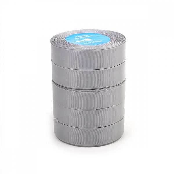 Лента репсовая (в рубчик) 25.0 мм, цв.007 св.серый For Hobby 5 шт по 22.86м (±1м)