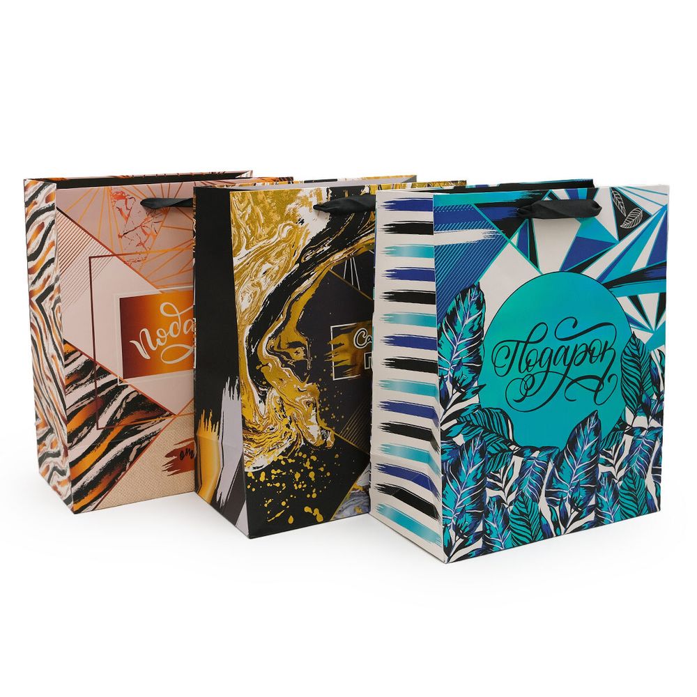 Пакет подарочный микс, рисунок фольга 26х32см, уп/12 шт, Ч42468