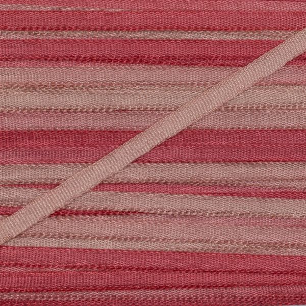 Лента (тесьма) шелковая 2.0 мм / 9.1±0.5 метров, M129 т.розовый/розово-бежевый, Gamma SRM-2