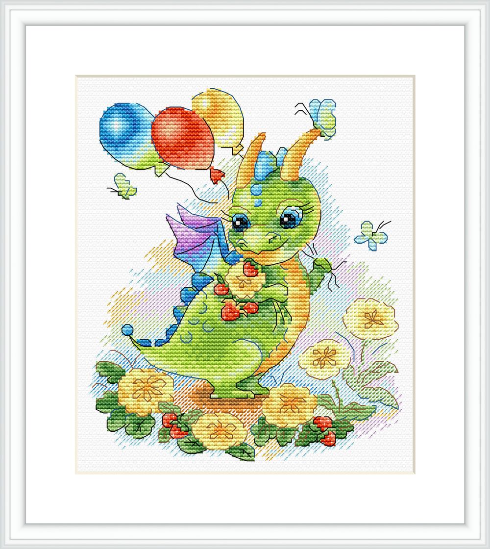 Набор для вышивания нитками МП Студия (Жар-птица), На цветущем лугу, 18х15 см