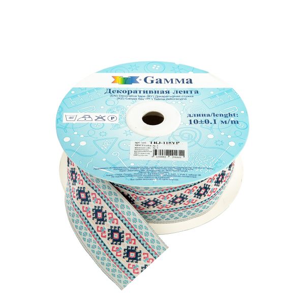 Лента (тесьма) жаккардовая 35.0 мм / 10±0.5 метров, 5, Gamma TRJ-118YP