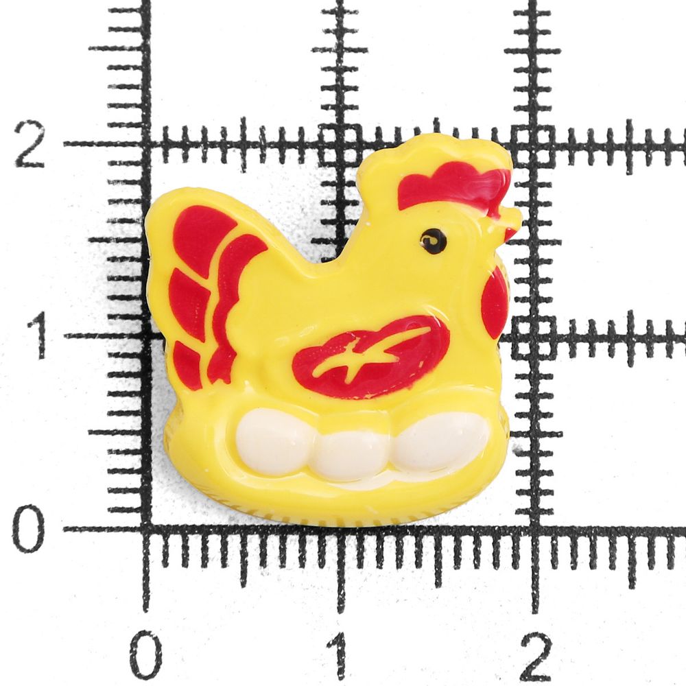 Пуговицы детские Курица 38/1 4 шт, (D19 желтый) QN920-W2, Magic Buttons