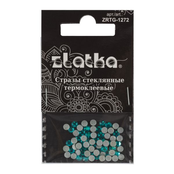 Стразы клеевые стекло 3.2 мм, 360 шт, SS12 №09 бирюзовый (Blue Zircon), Zlatka ZRTG-1272
