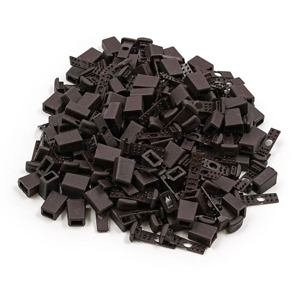 Наконечник для шнура пластик 17х11 мм, ПП, коричневый, 100 шт