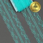 Кружево отделочное в стиле "трикотаж" 40 мм, 150-1, цв.04 мята, 9.14м