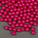 Бусины пластик (перламутр) ⌀6 мм, цв.014 малина, уп.500г (4838 шт), Magic4Hobby