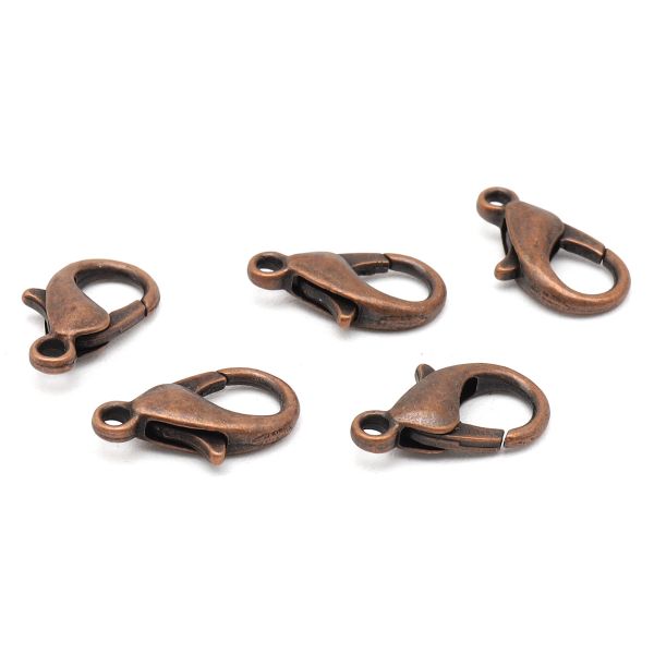 Замок для бус карабин, 14 мм, 5 шт/упак, Astra&Craft (медь), 4AR2042