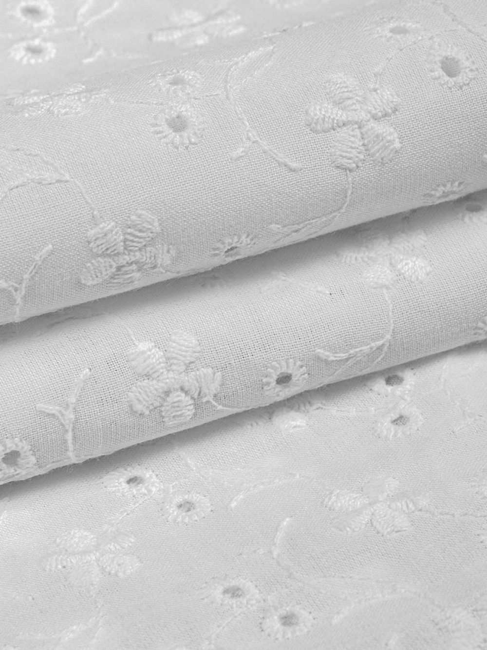 Ткань шитьё (прошва) 100 г/м², 150 см / 2 метра, TBY.Emb.8067.1.2, цв.01 белый