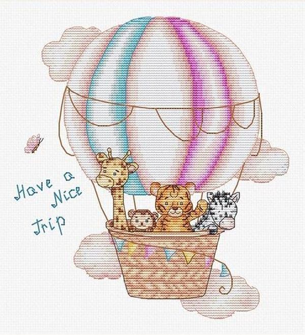 Набор для вышивания нитками Luca-S, Приятное путешествие, 18х20 см