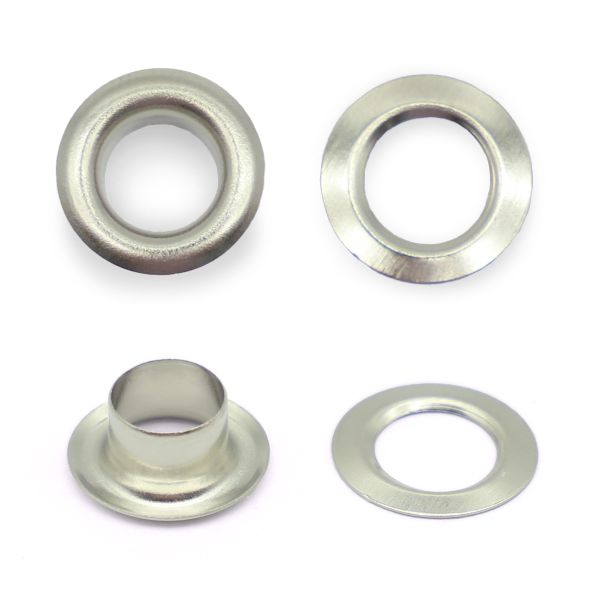 Люверсы металл ⌀_6.0 мм (внутр.), никель, 100 шт, BIG