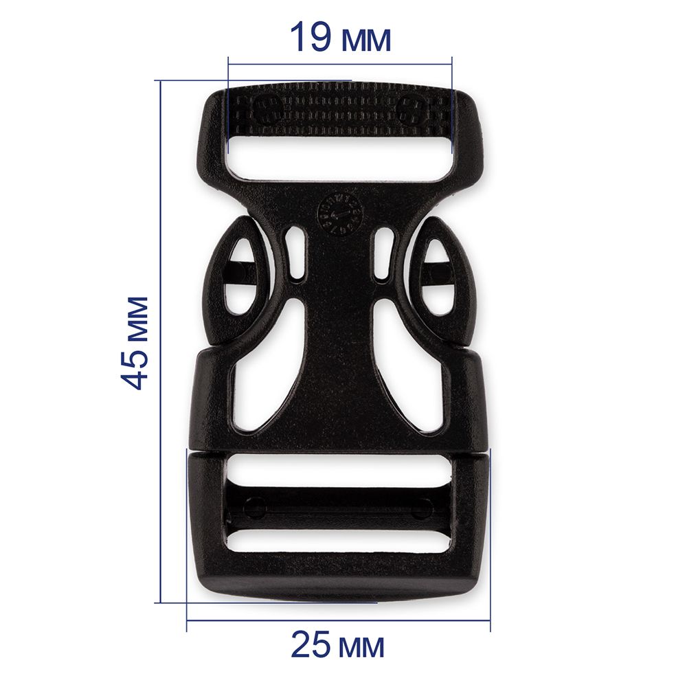 Фастекс (пряжка трезубец) ацеталь 19 мм, 10 шт, черный, Gamma SB01