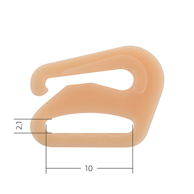 Крючки для бюстгальтера пластик 10.0 мм, 126 бежевый, Arta, 50 шт