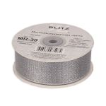 Тесьма металлизированная 30 мм, MR-30, 33 м, серебро, Blitz