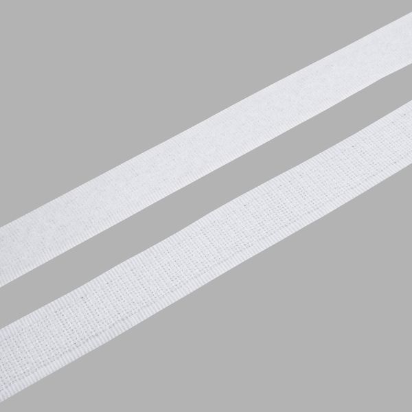 Лента контактная липучка (велкро) пришивная 16 мм, / 25 метров, белый, ПАРА (крючок+петля), качество 