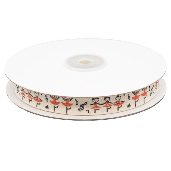 Лента декоративная Танец 100% хб, 15мм / 25м, CPR022