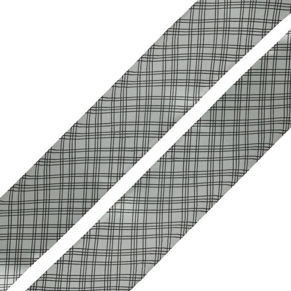 Лента атласная с рисунком Пересечение 45.0 мм / 3 метра, серый, Globus