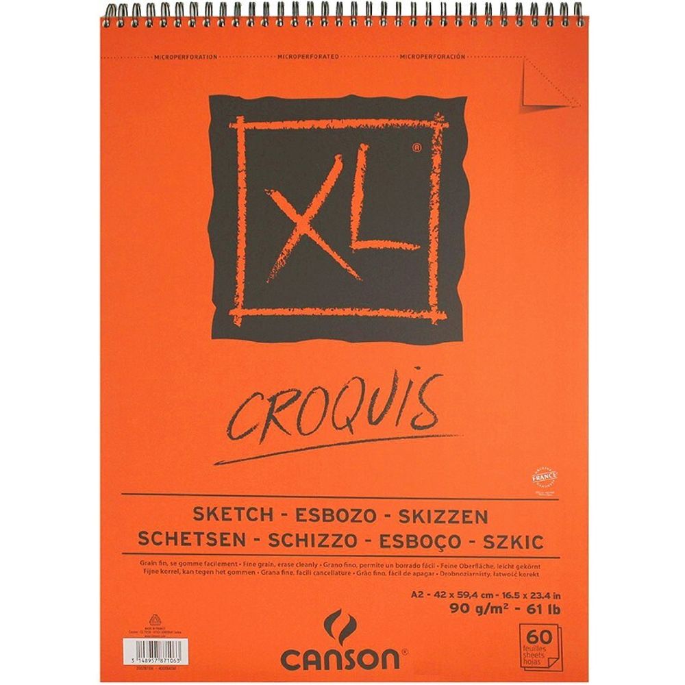 Альбом для графики XL Croquis 90 г/м², A2 42х59.4 см, на спирали 60 л, Canson С200787106