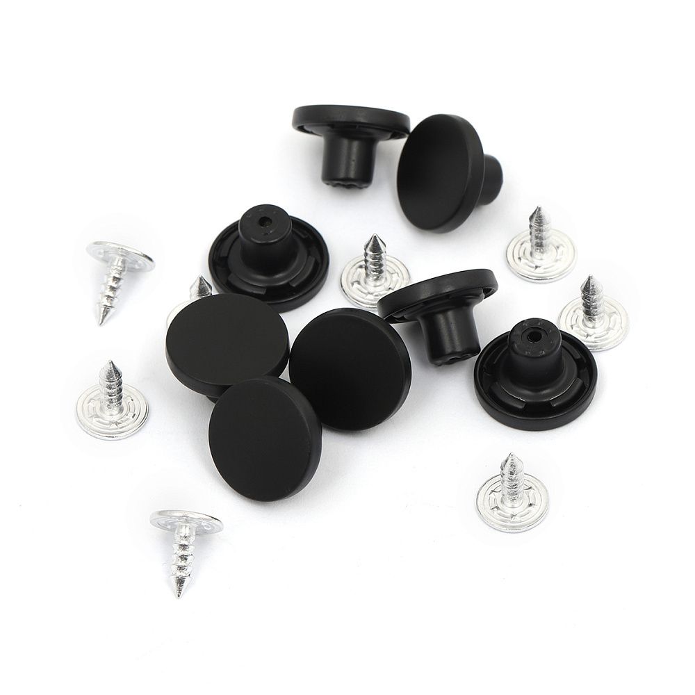 Пуговицы джинсовые ⌀15 мм, фиксированная ножка, металл, TBY-1356 черный матовый уп.20 шт