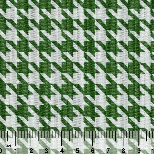 Ткань для пэчворка Peppy Бабушкин сундучок, отрез 50х55 см, 140 г/м², БС-19 Гусиная лапка я.зеленый, Peppy