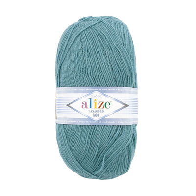 Пряжа Alize (Ализе) Lana Gold 800 / уп.5 мот. по 100 г, 800м, 386 лазурный A
