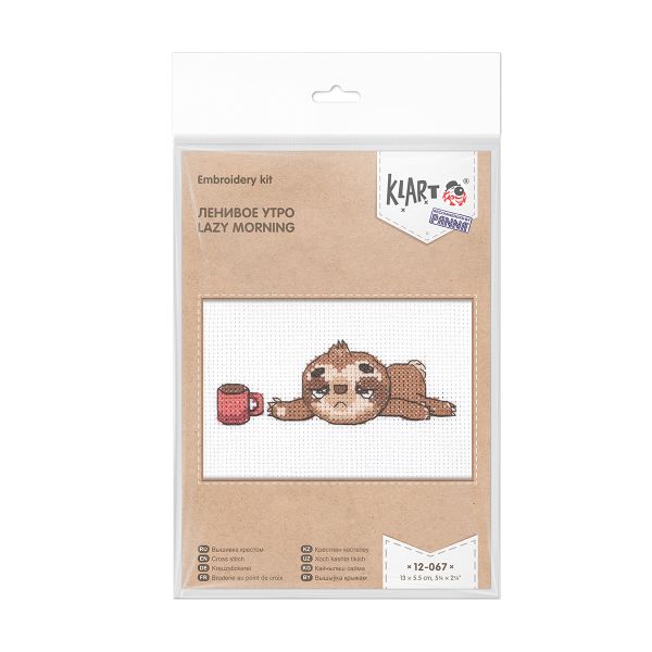 Набор для вышивания нитками Klart 12-067, Ленивое утро, 13х5.5 см